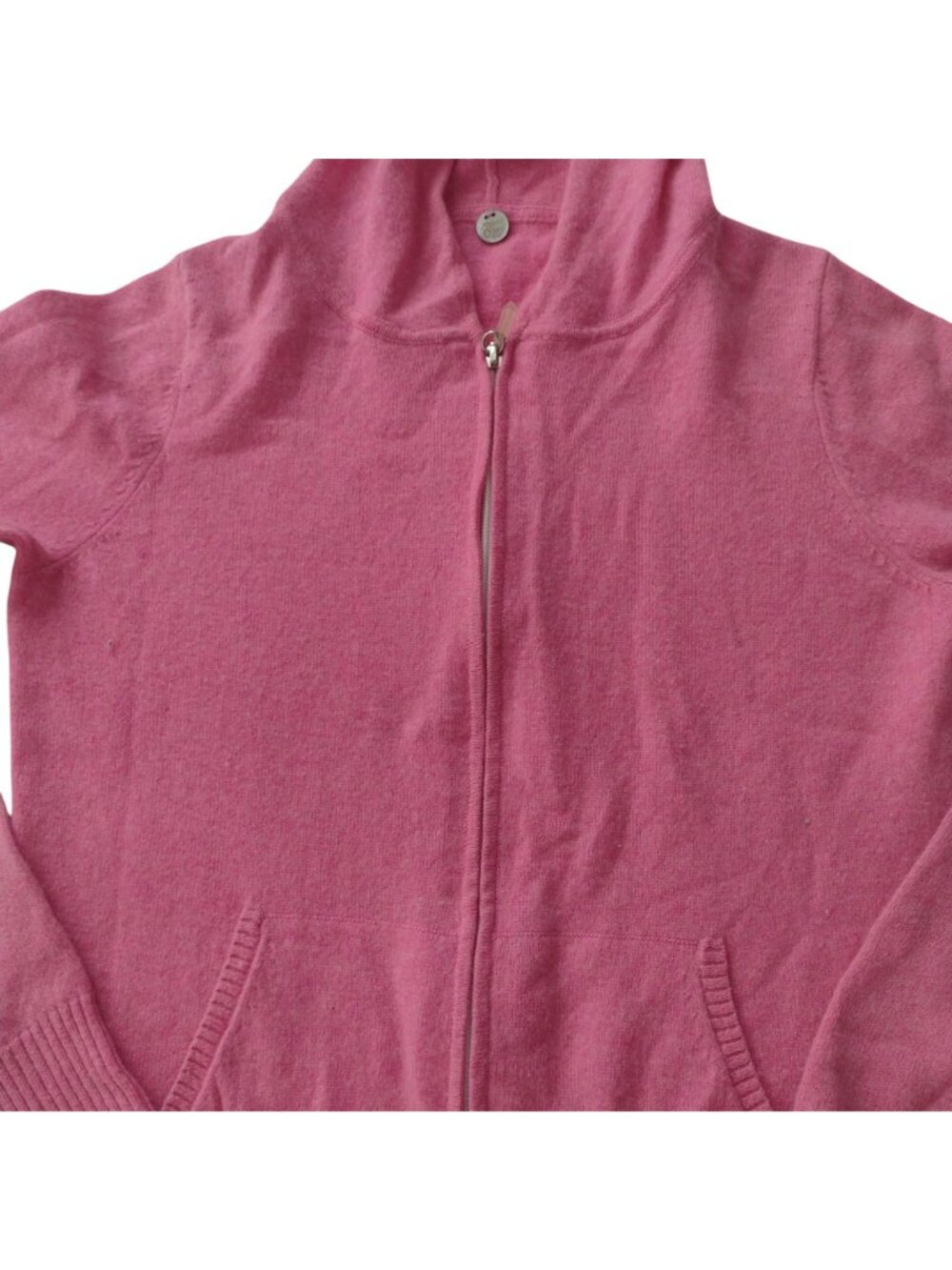 Margaret OLeary Pink Cashmere Hooded Sweate S Soft Lightweight Zip Front Barbie - Picture 4 of 12